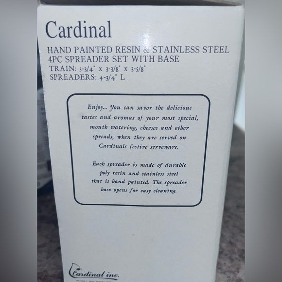 CARDINAL INC SPREADER SET OF 4PCS WITH BASE CHRISTMAS TRAIN - Picture 4 of 4